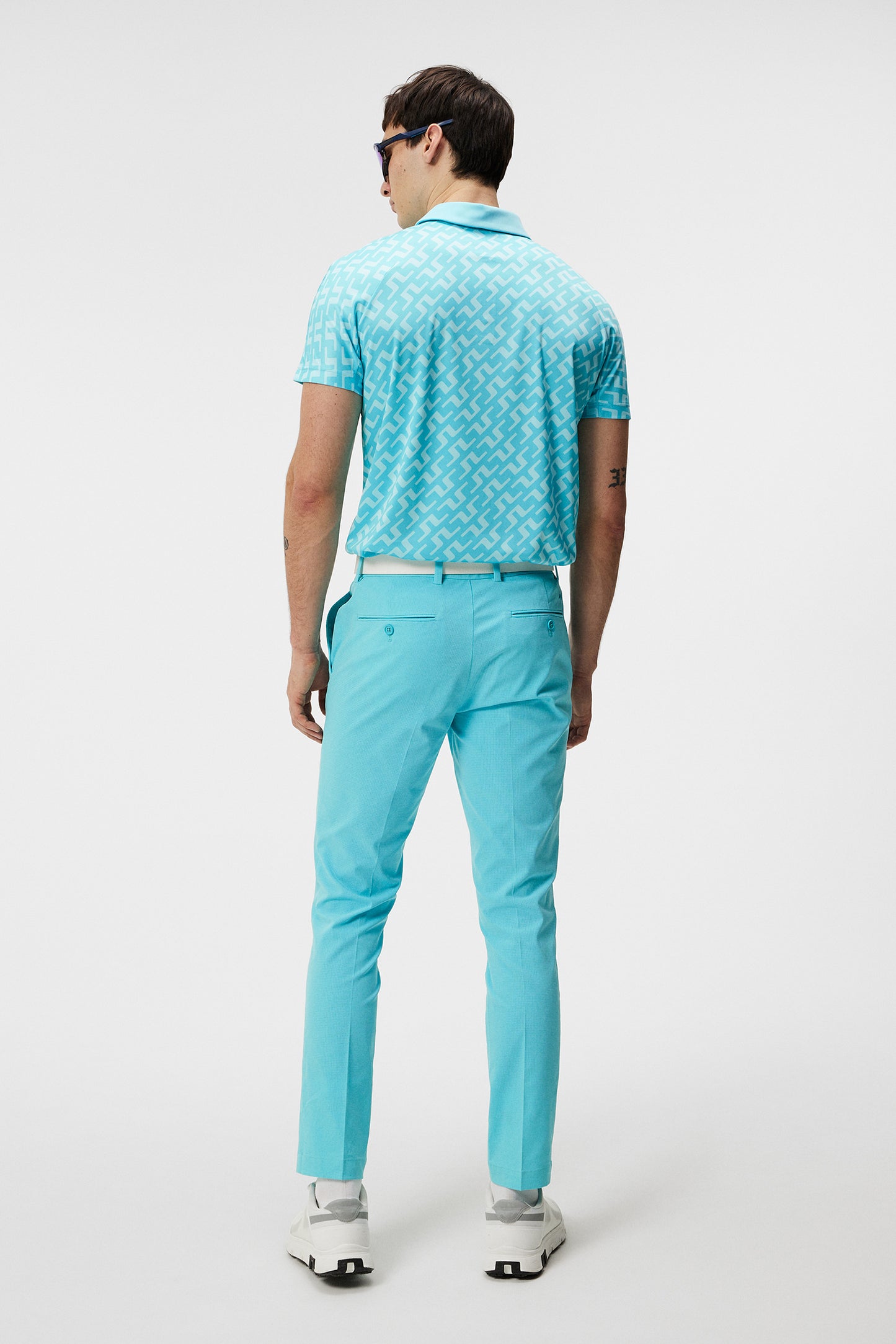 Dario Print Regular Fit Polo / Bias Bridge Blue Curacao