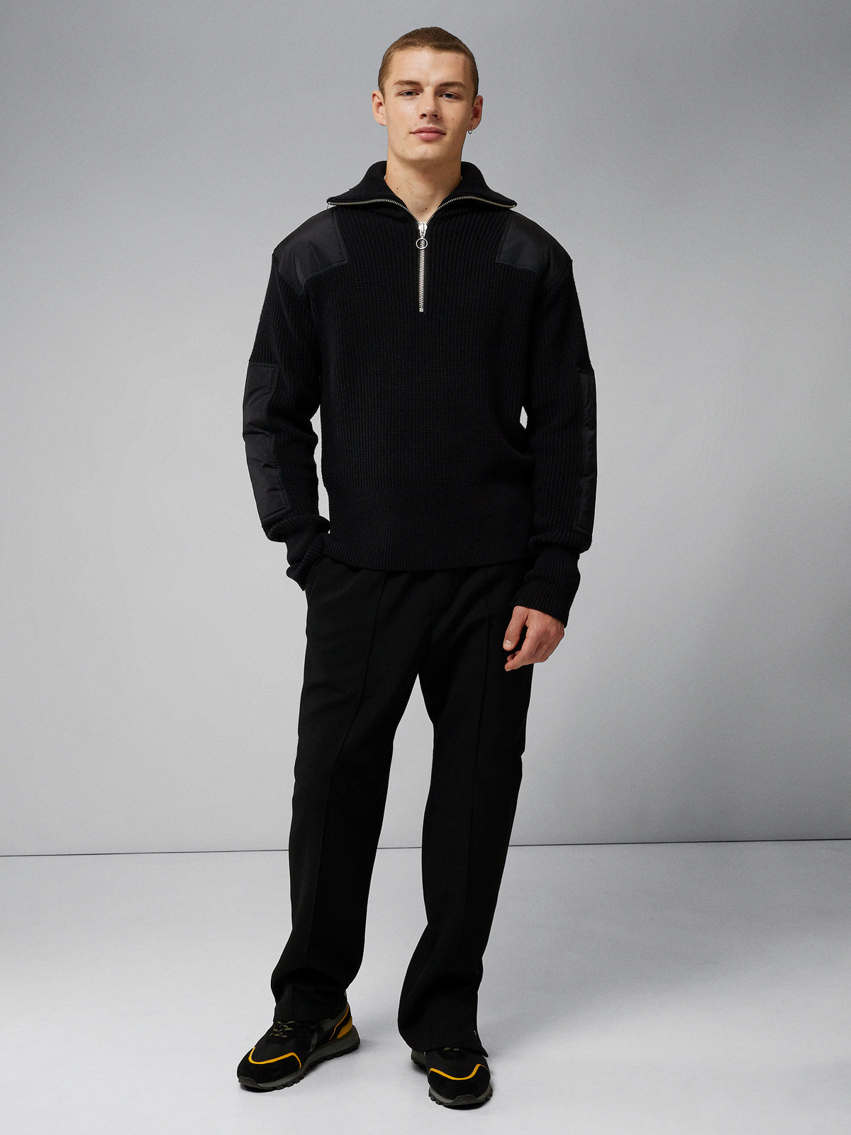 Ethan Chunky Half Zip / Black