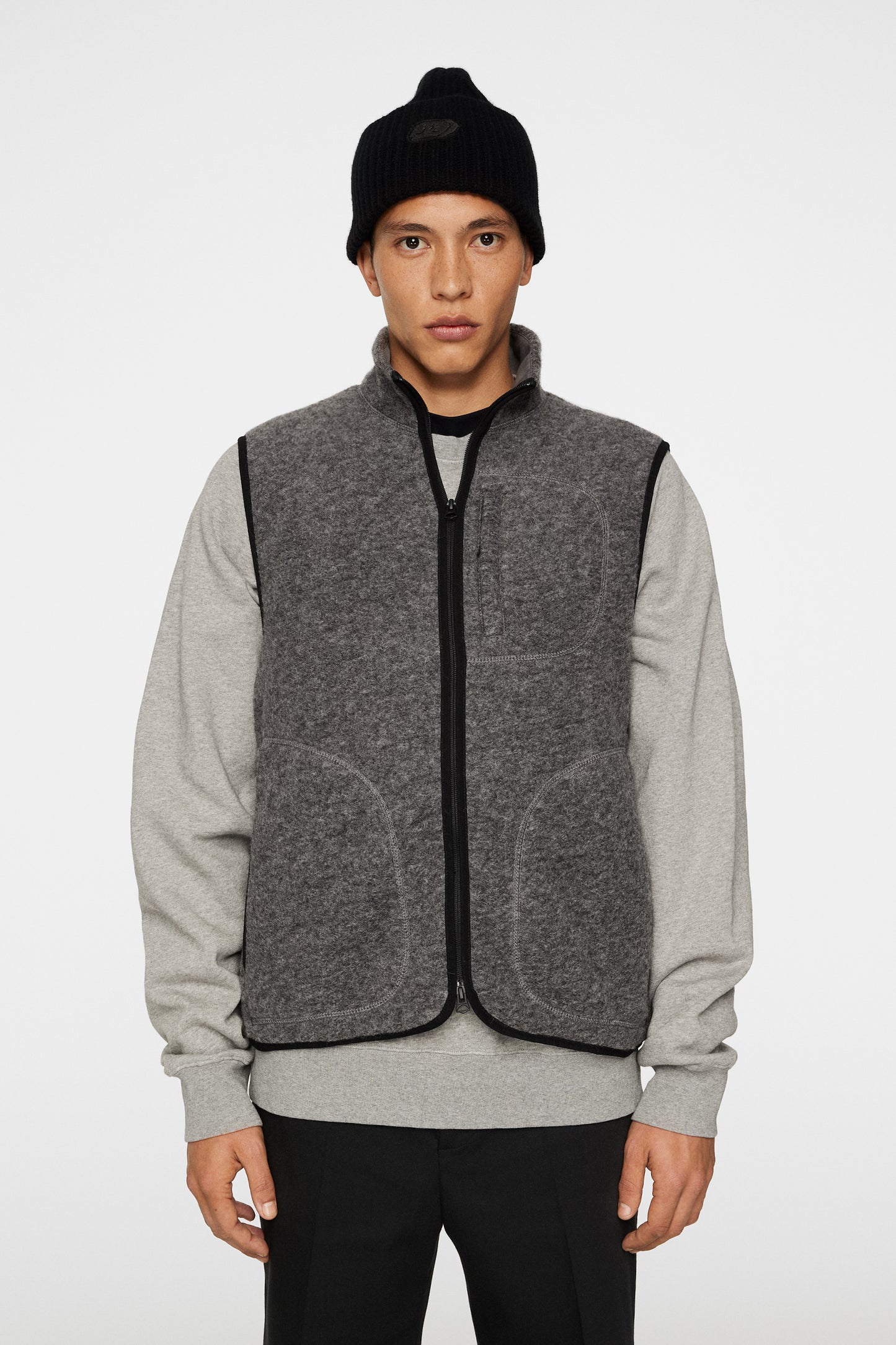 Duncan Wool Fleece Vest / Light Grey Melange