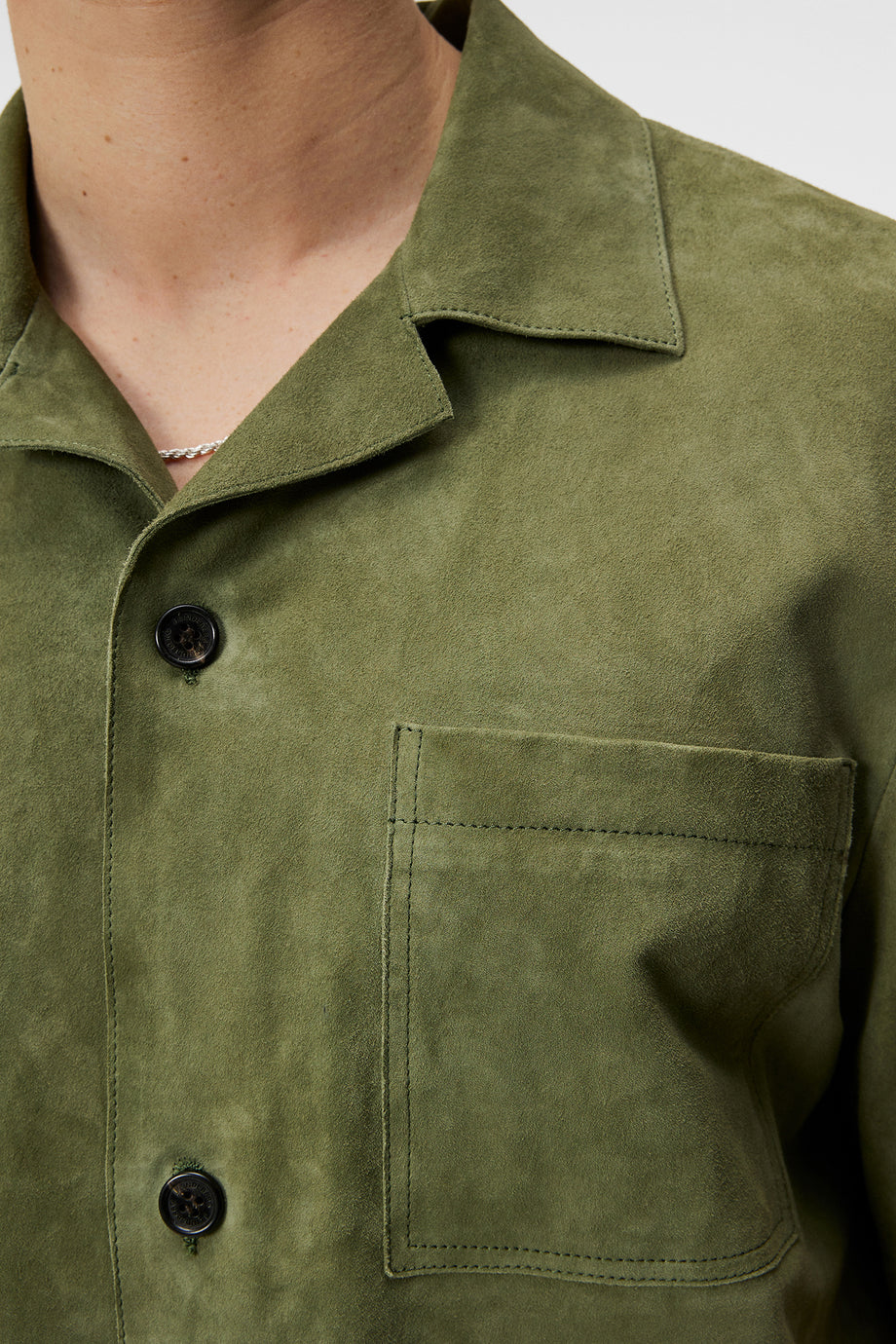 Scottie Suede Overshirt / Oil Green