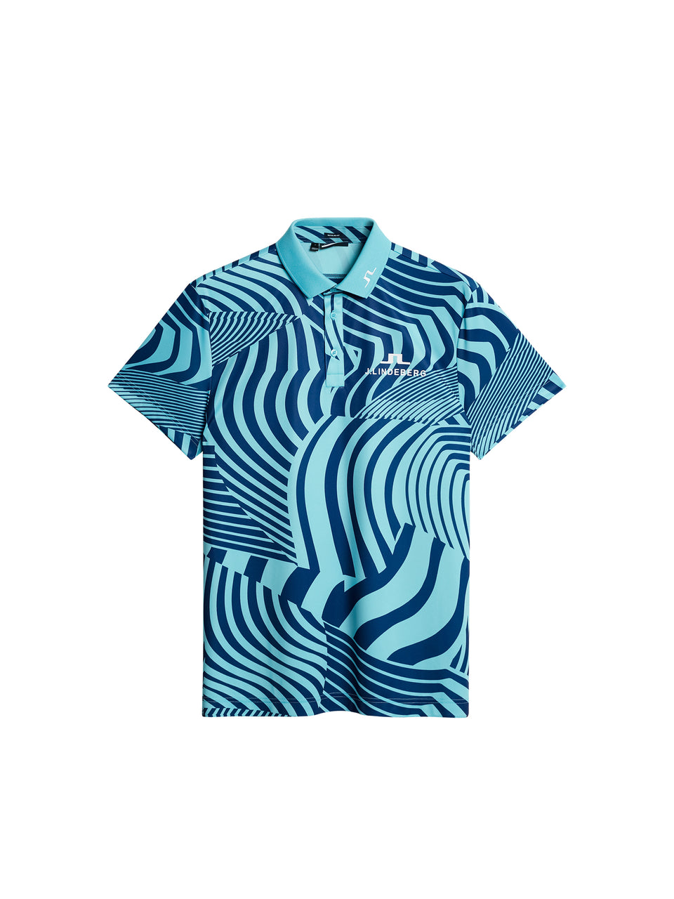 KV Tour Print Golf Polo / Dazzle Wave Blue Curacao
