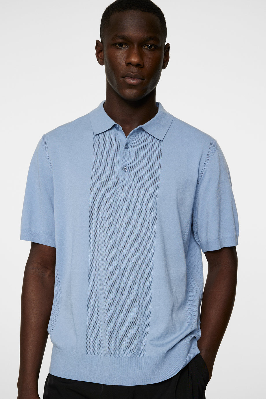 Reymond Solid Stripe Polo / Rain Washed