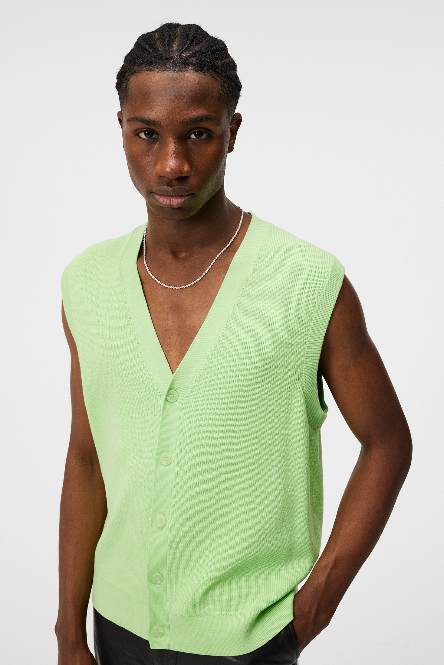 Hugo Cardigan Vest Paradise Green J.Lindeberg