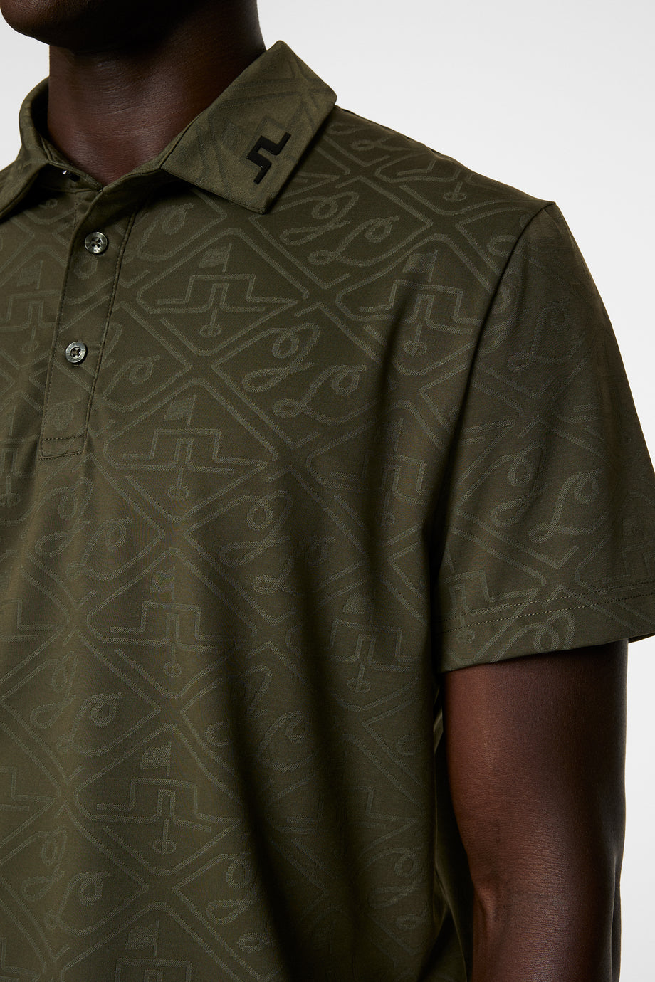 Bison  Regular Jacquard Polo / Forest Green