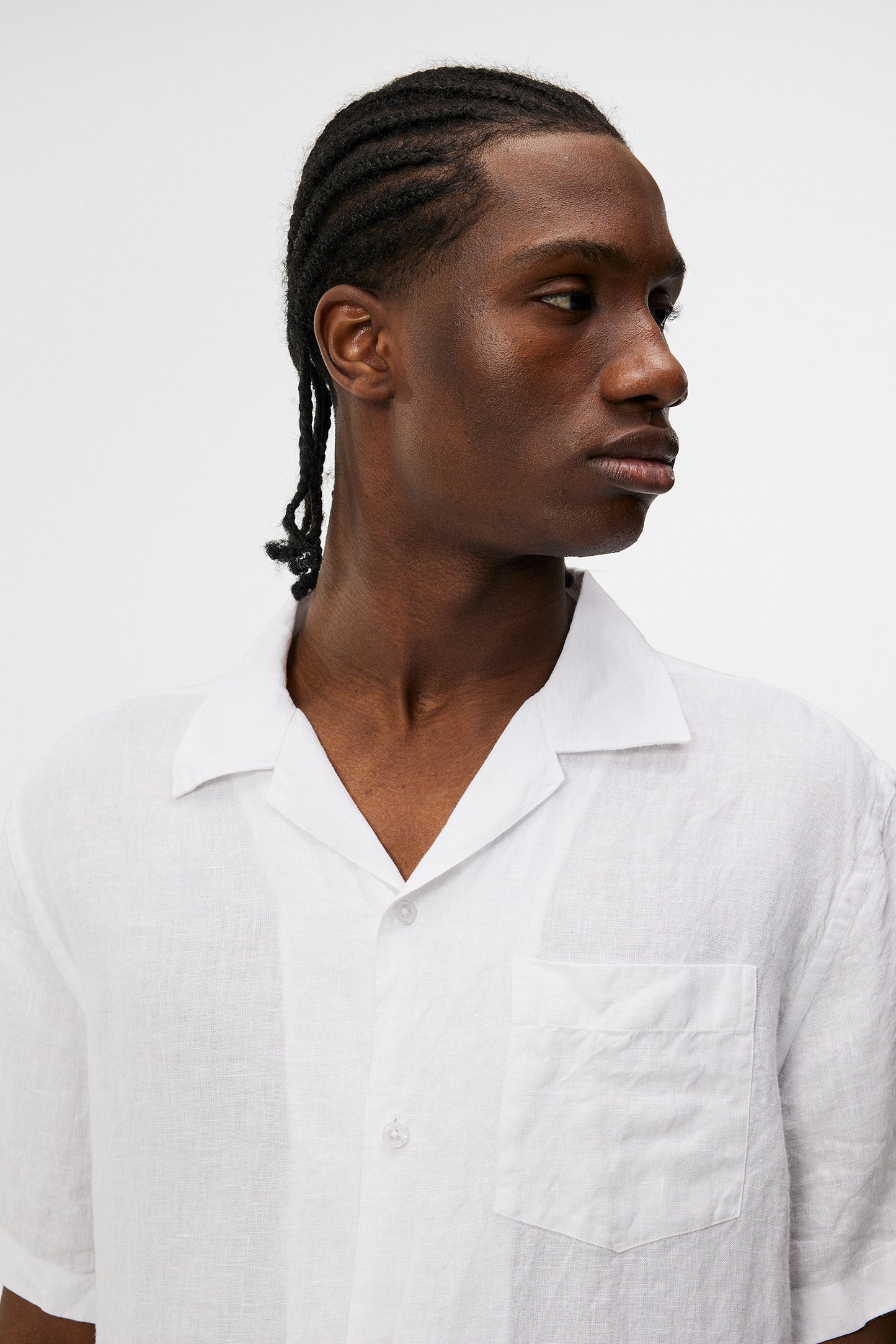 Elio Linen Melange Shirt / White