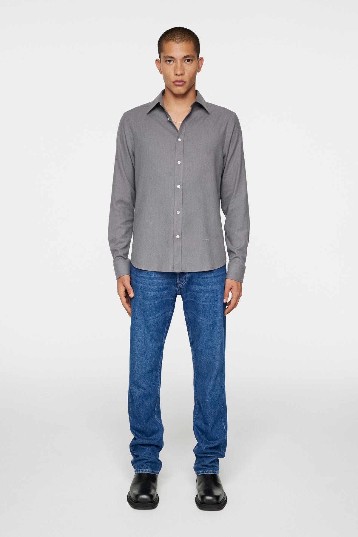 Light Flannel Slim Shirt / Night Owl