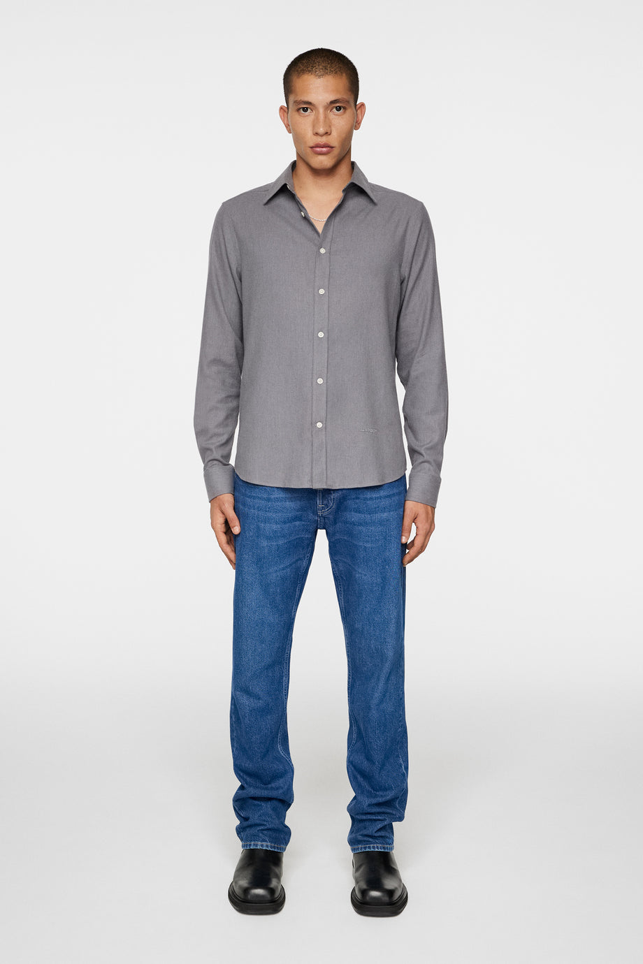 Light Flannel Slim Shirt / Night Owl