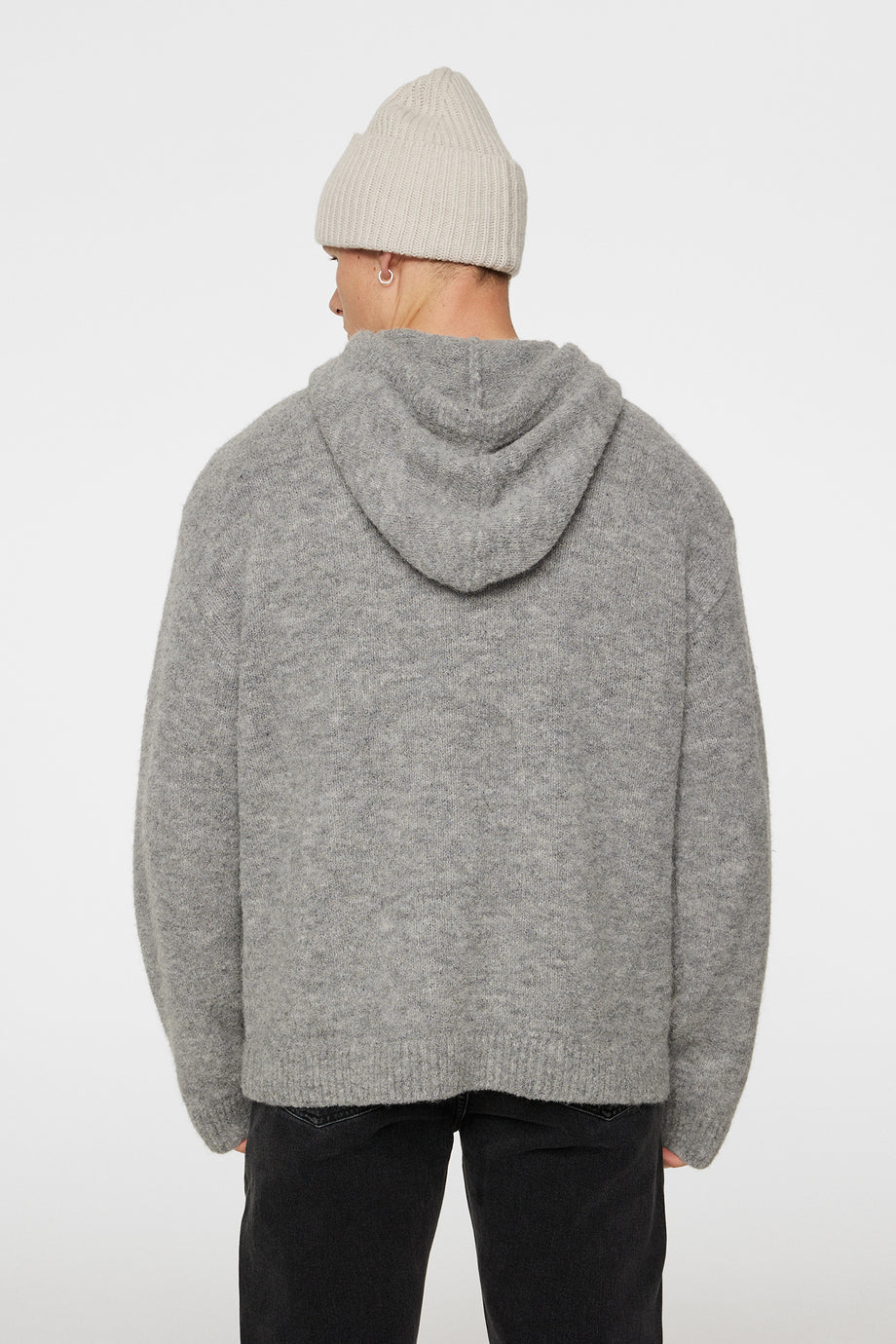 Broon Alpaca Blend Hoodie / Mid Grey Melange