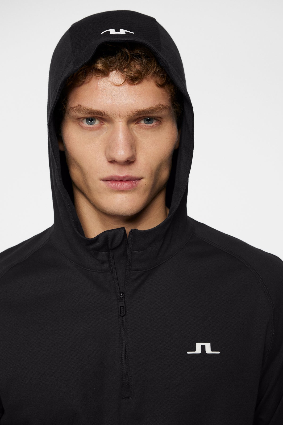 Mario Quarter Zip Hood / Black