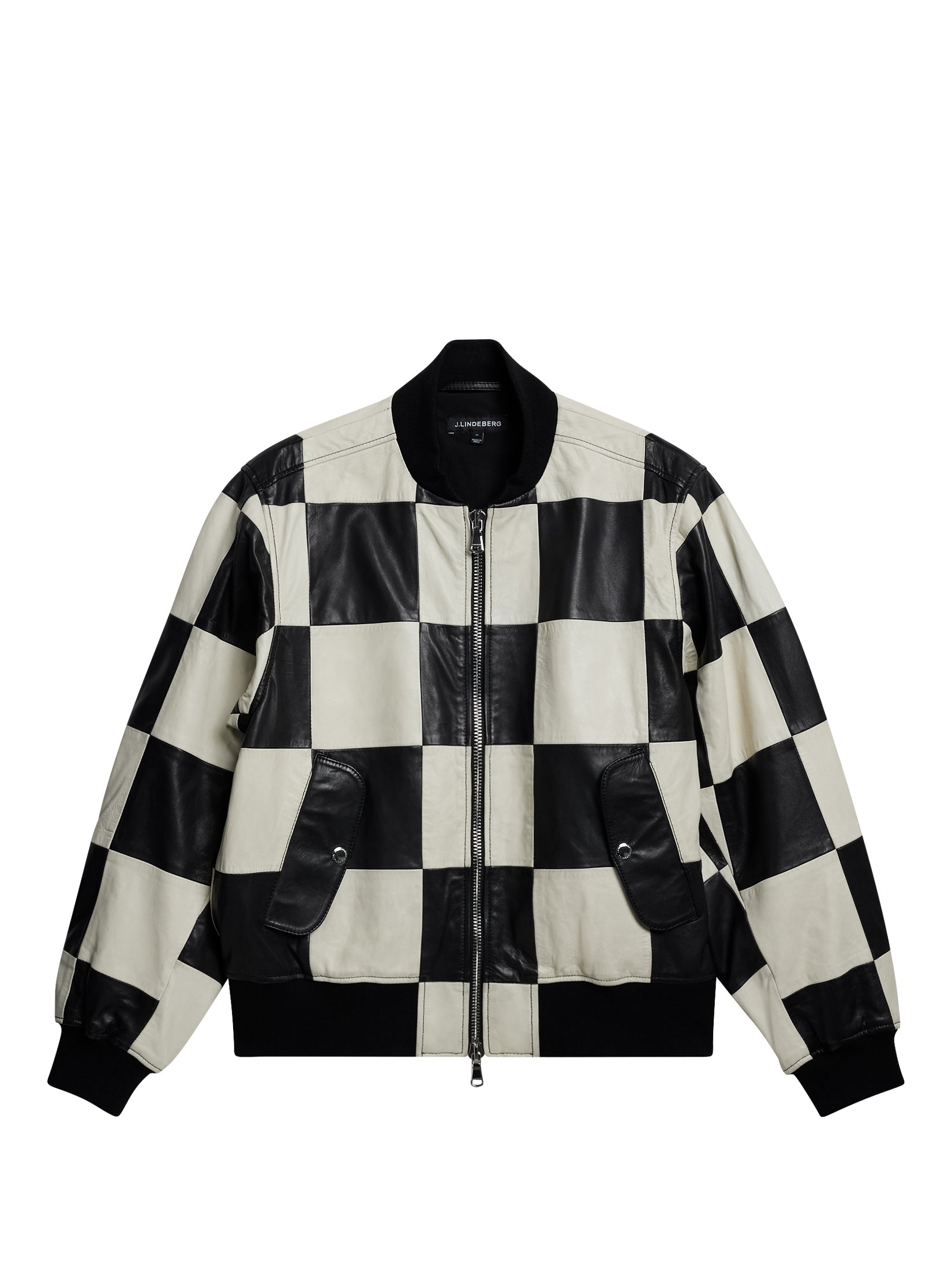 Black and white checkered leather jacket hotsell