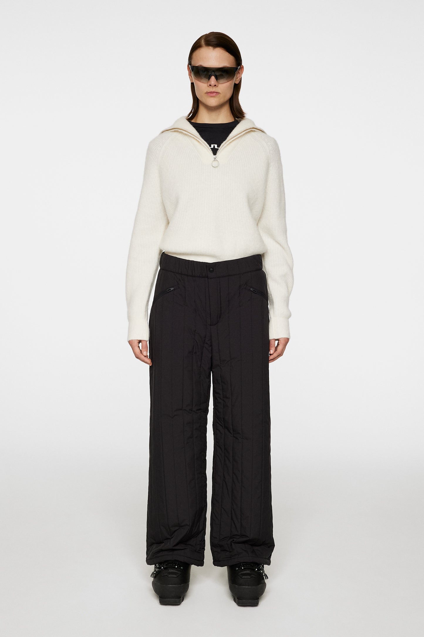 Finja Knitted Zip Sweater / Whisper White