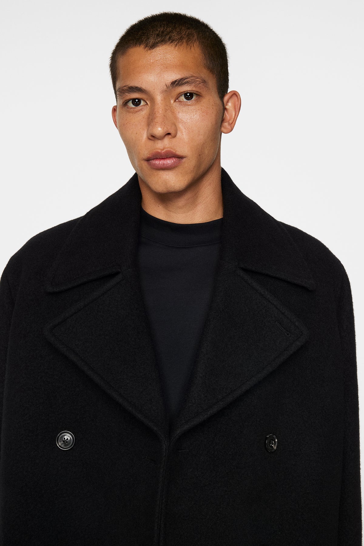 Arno Double Breasted Coat / Black