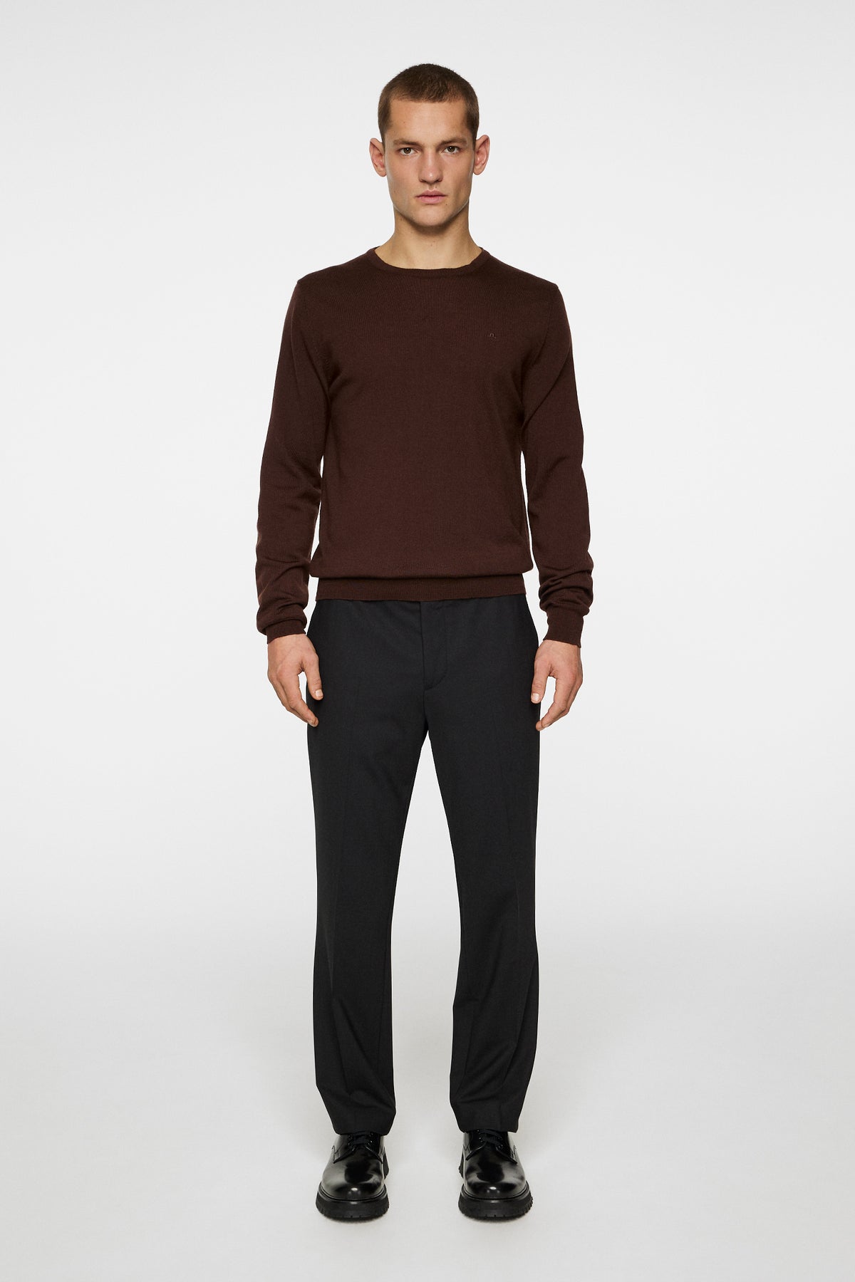 Keane Merino Crew Neck Sweater / Bitter Chocolate