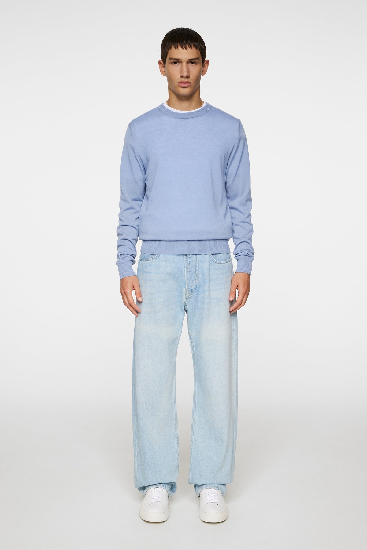 Keane Light Merino Crew Neck / Rain Washed