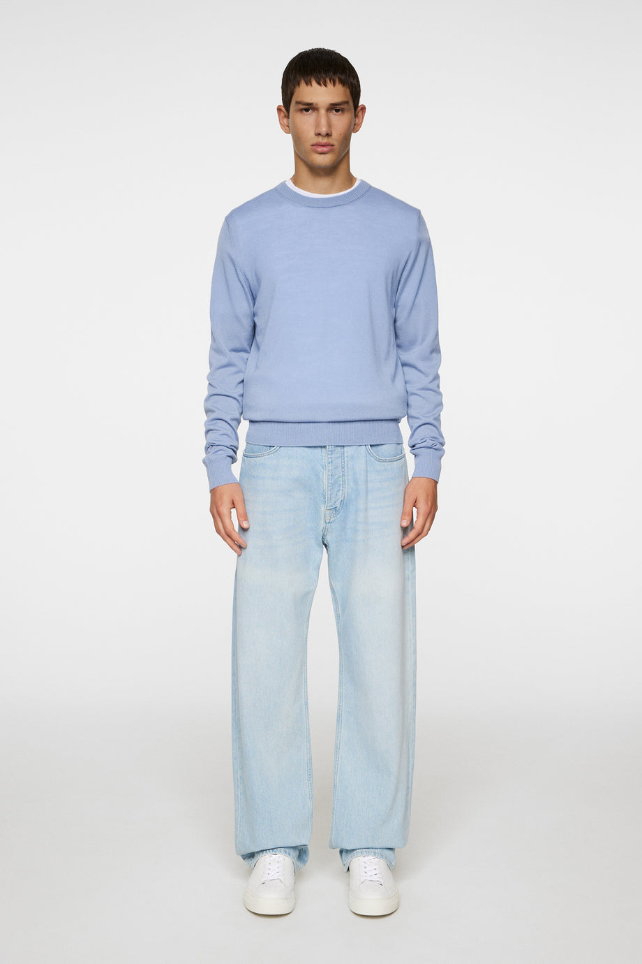 Keane Light Merino Crew Neck / Rain Washed