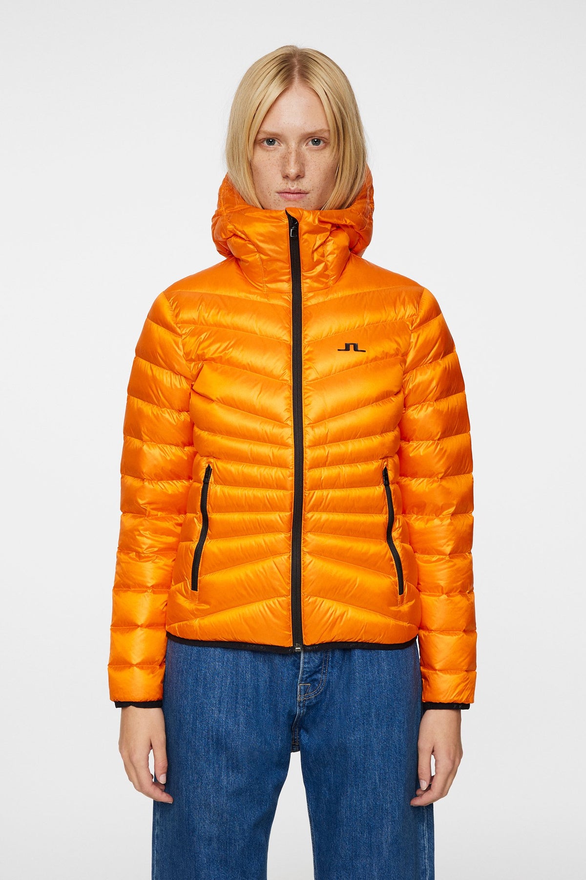 Lara Light Down Hood / Persimmon Orange