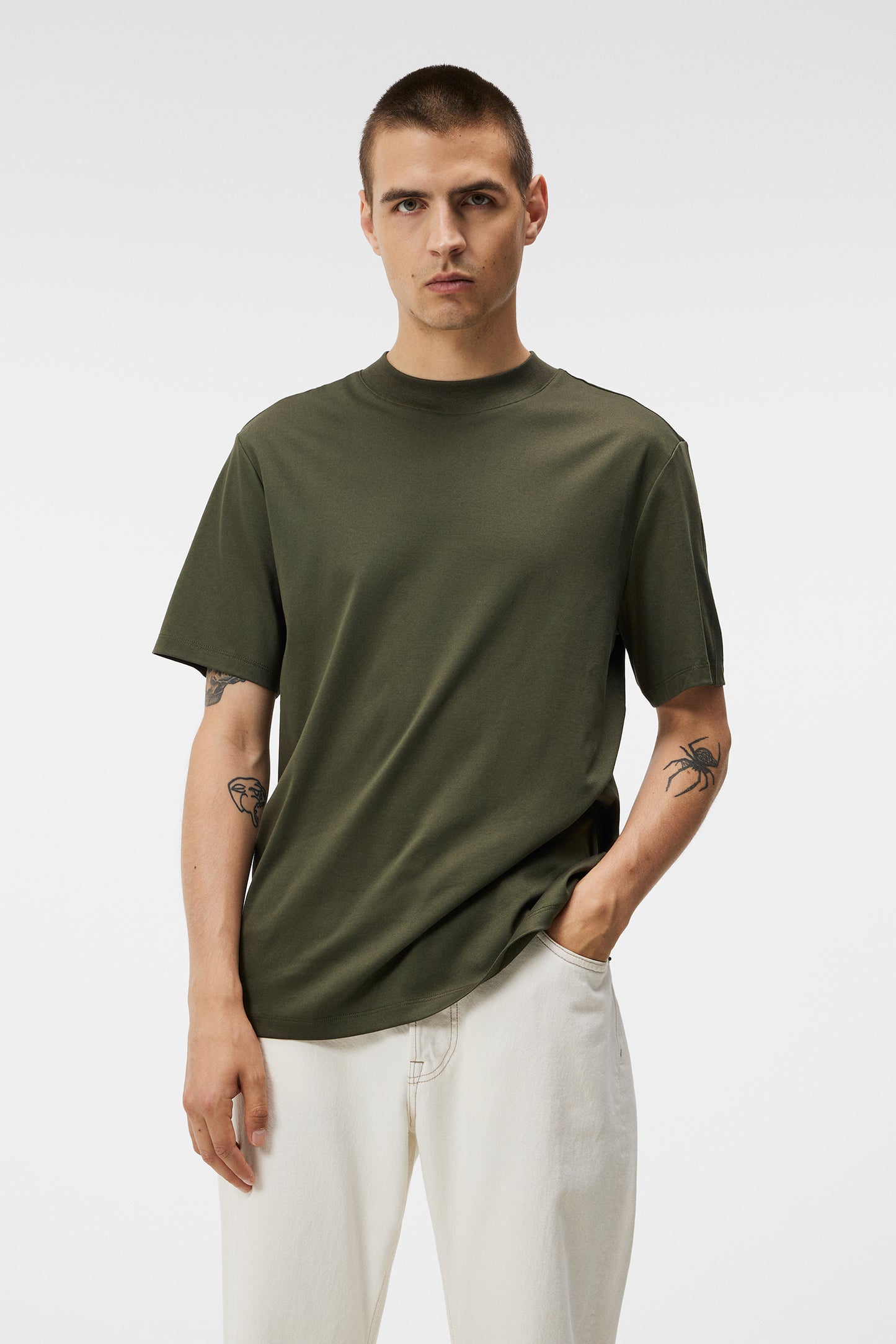 Ace Mock Neck T-shirt / Forest Green