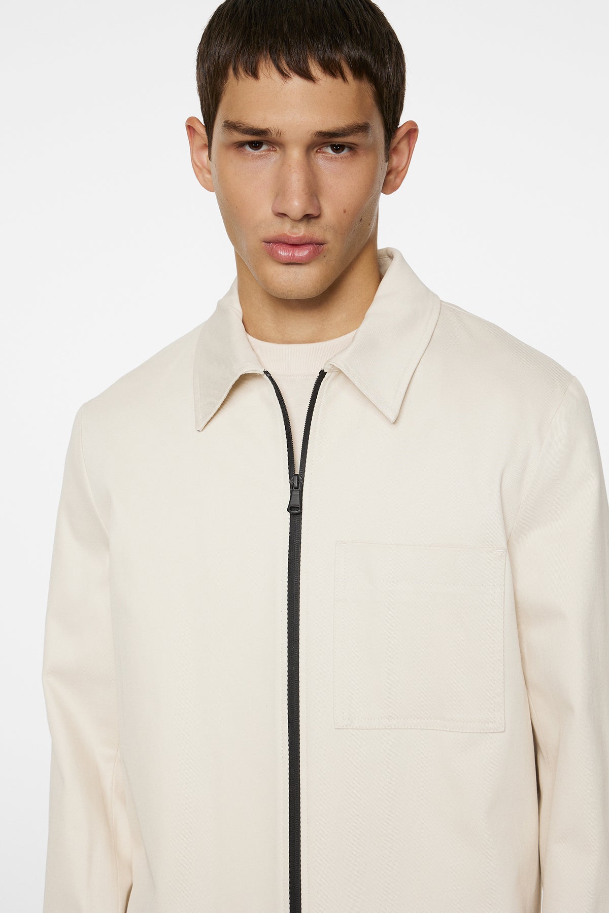 Julius Cotton Twill Overshirt / Moonbeam