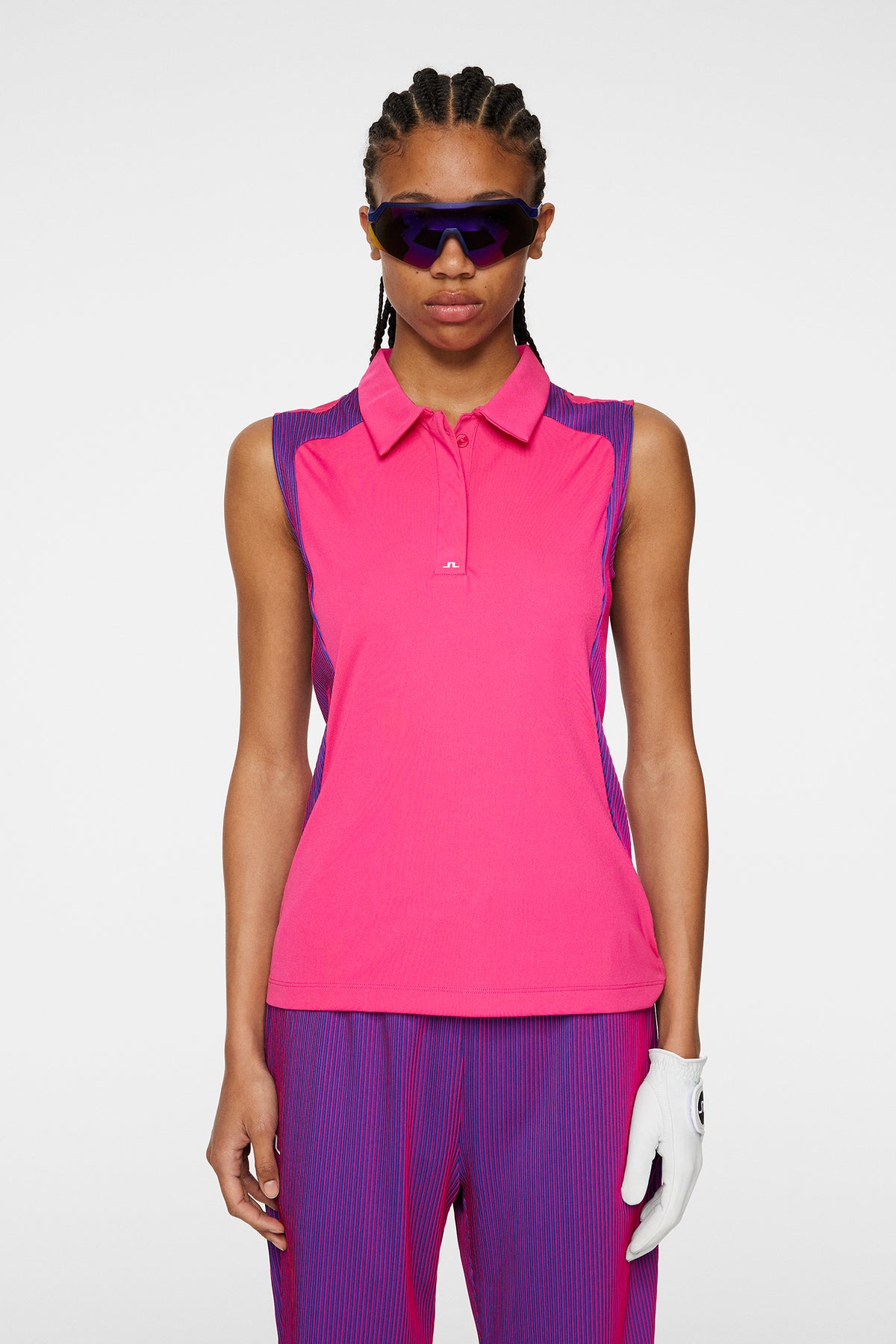 Betsy Sleeveless Polo / Pink Peacock