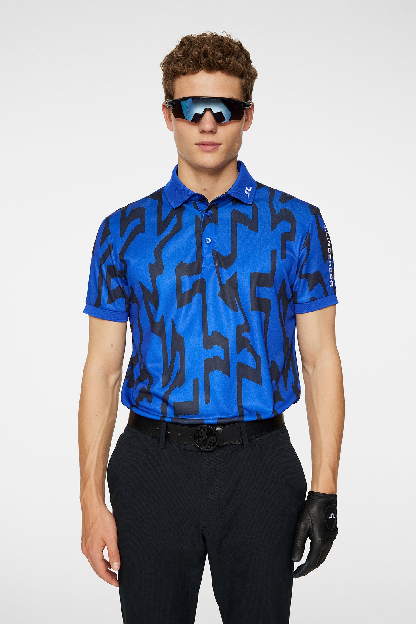 Tour Tech Reg Fit Print Polo / Glitch Bridge Blue