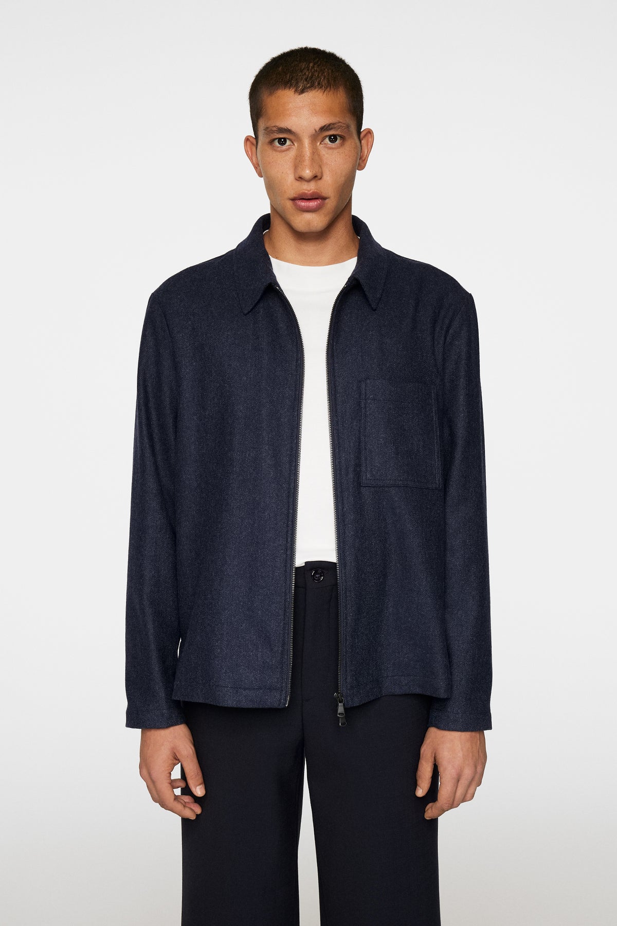 Julius Cash Flannel Overshirt / JL Navy