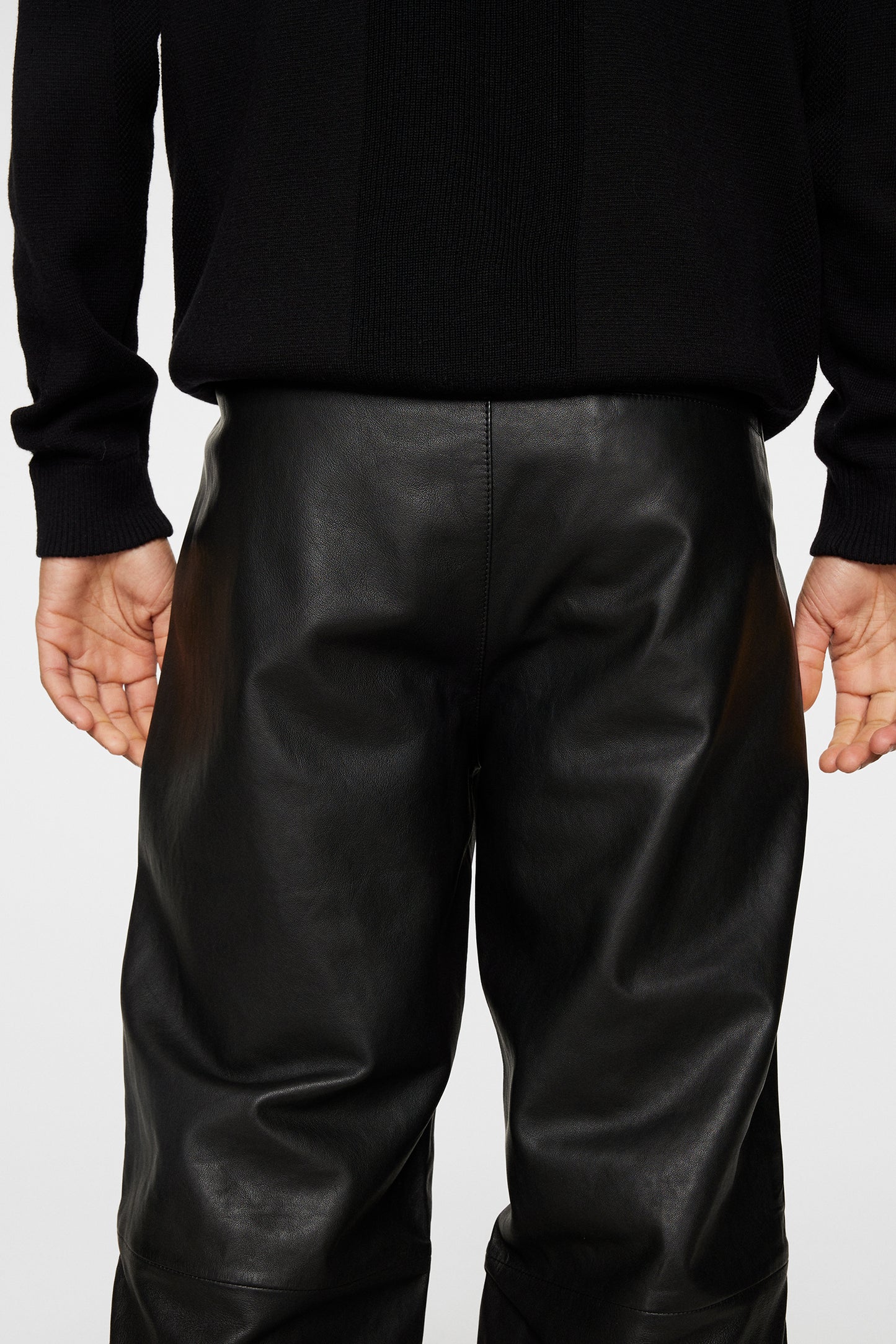 Santo Leather Track Pants / Black