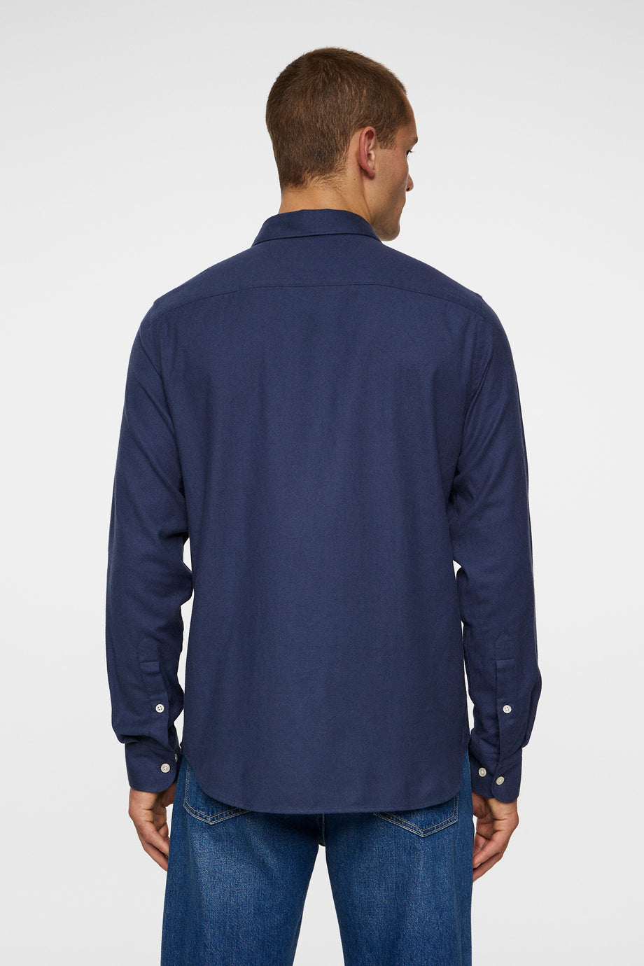 Light Flannel Slim Shirt / JL Navy