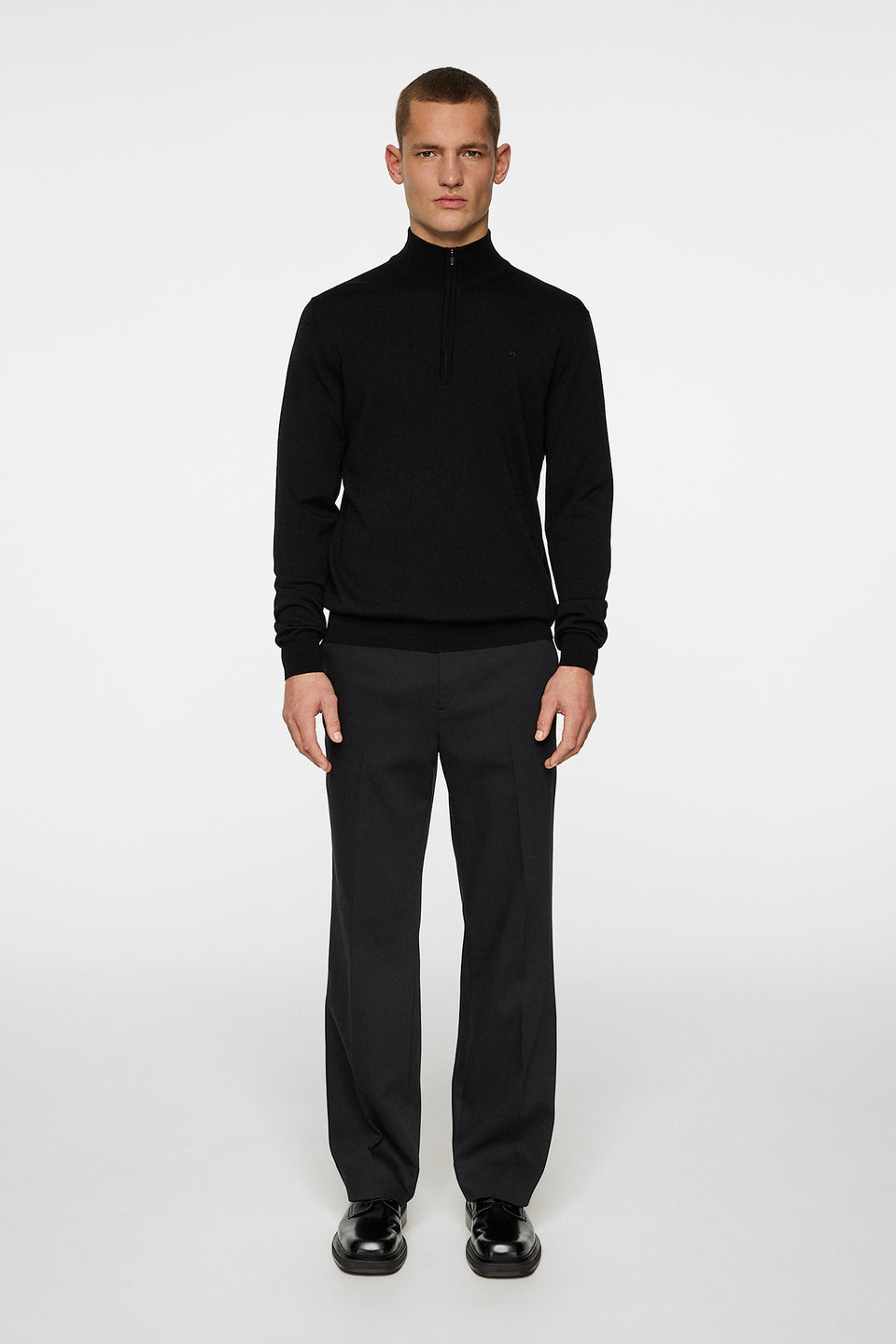 Kiyan Merino Quarter Zip / Black