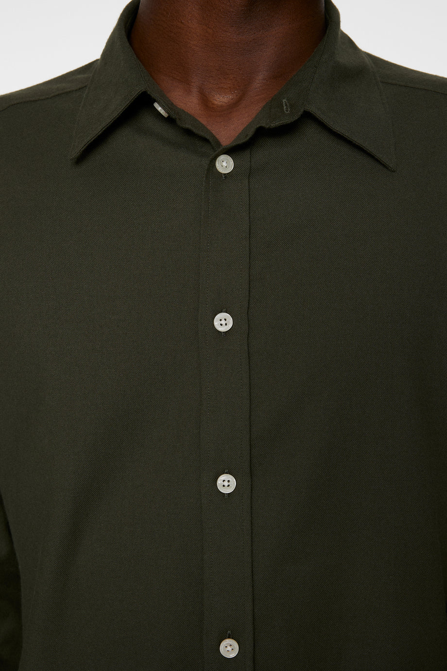 Light Flannel Slim Shirt / Forest Green