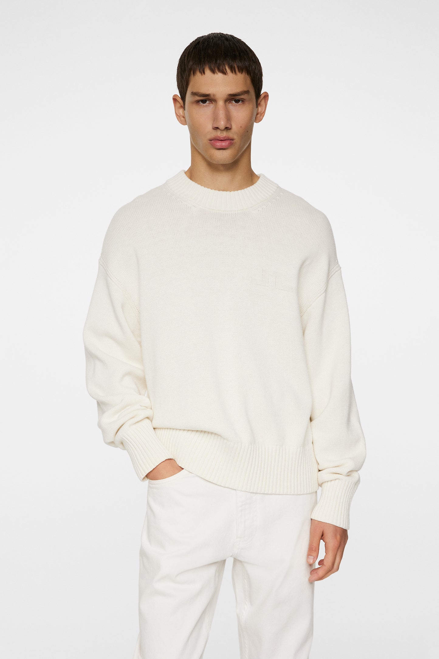 Eddy Cotton Wool Crew Neck / White