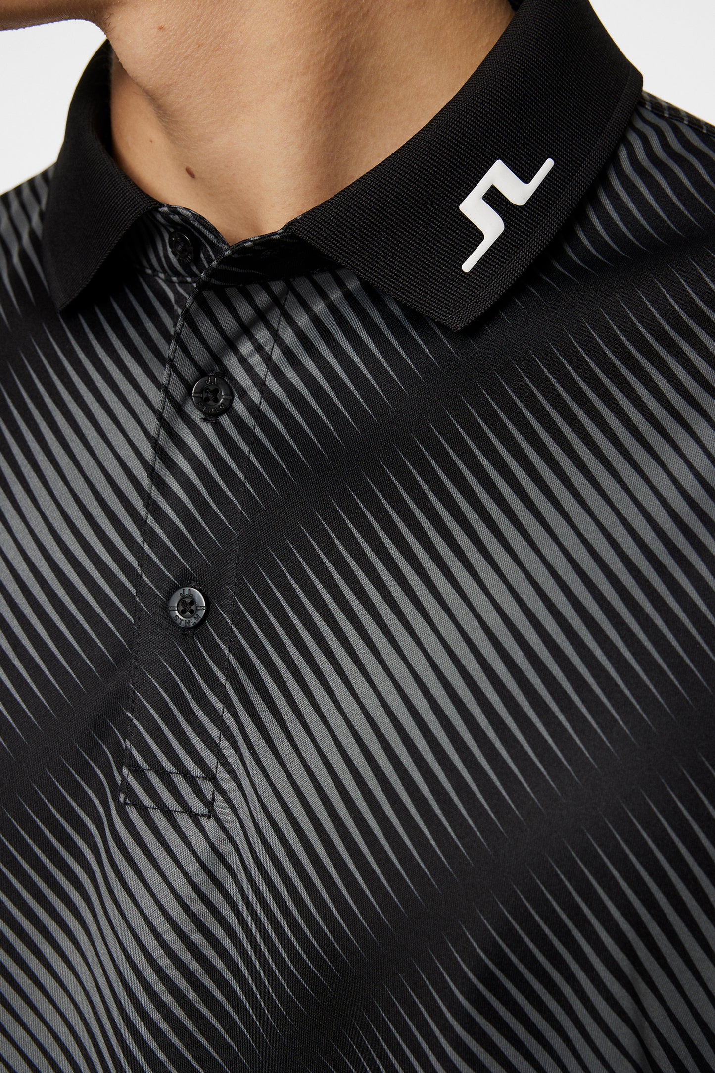 Heath Print Polo / Comb Black M