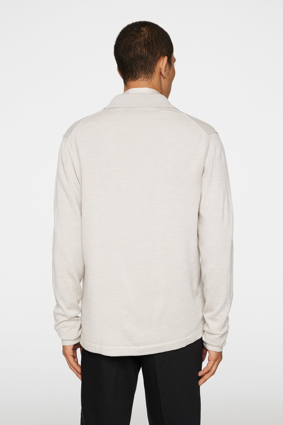 Kaleb Merino Zip Cardigan / Moonbeam Melange