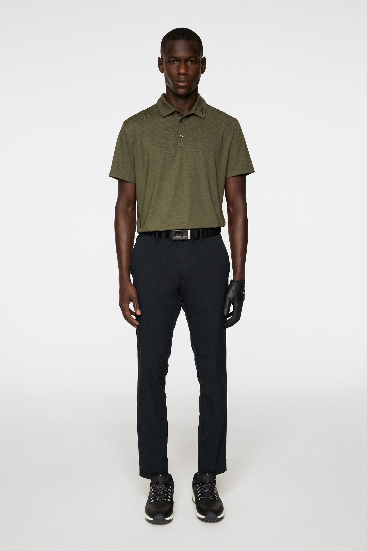 Bison  Regular Jacquard Polo / Forest Green