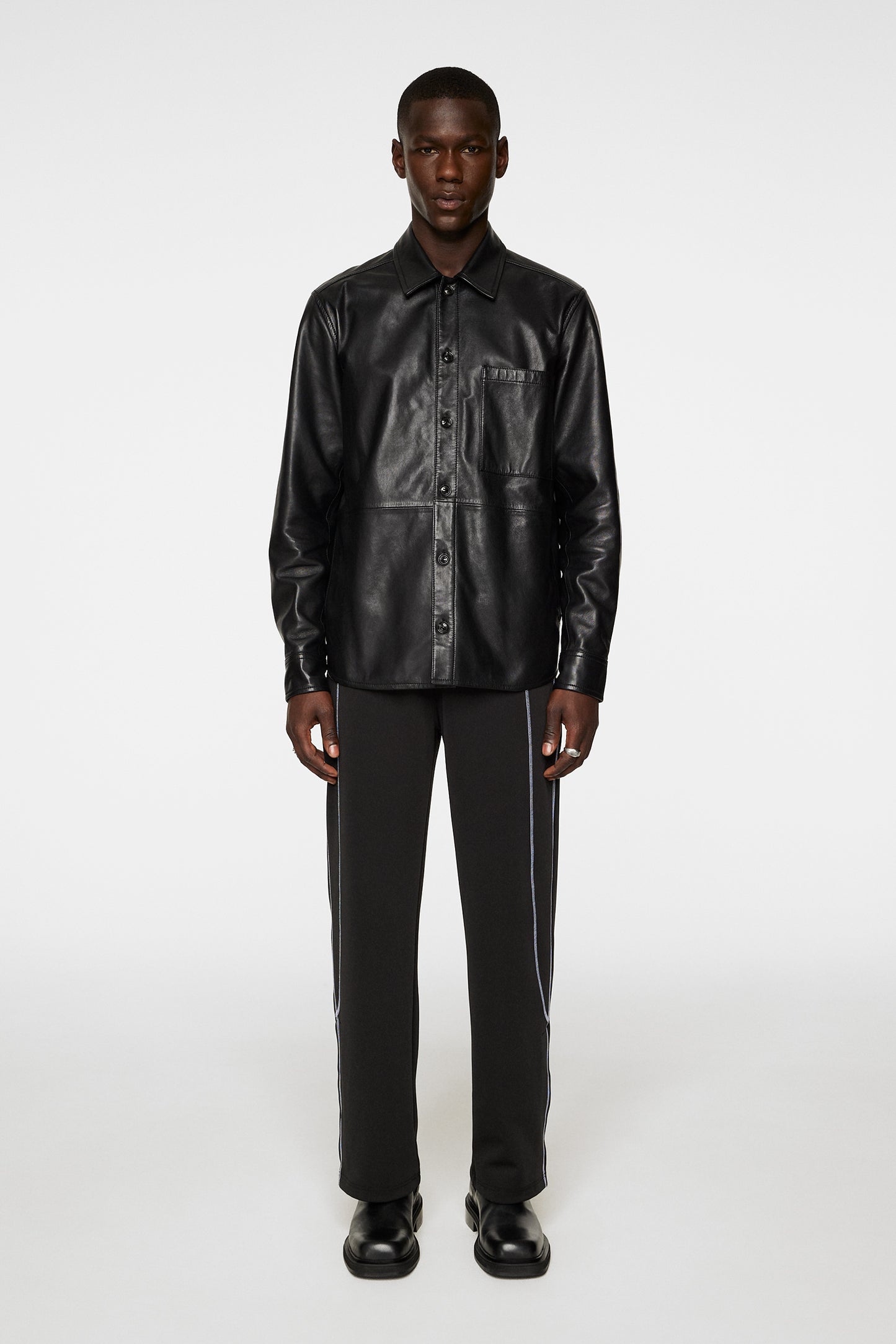 Lanson Leather Overshirt / Black