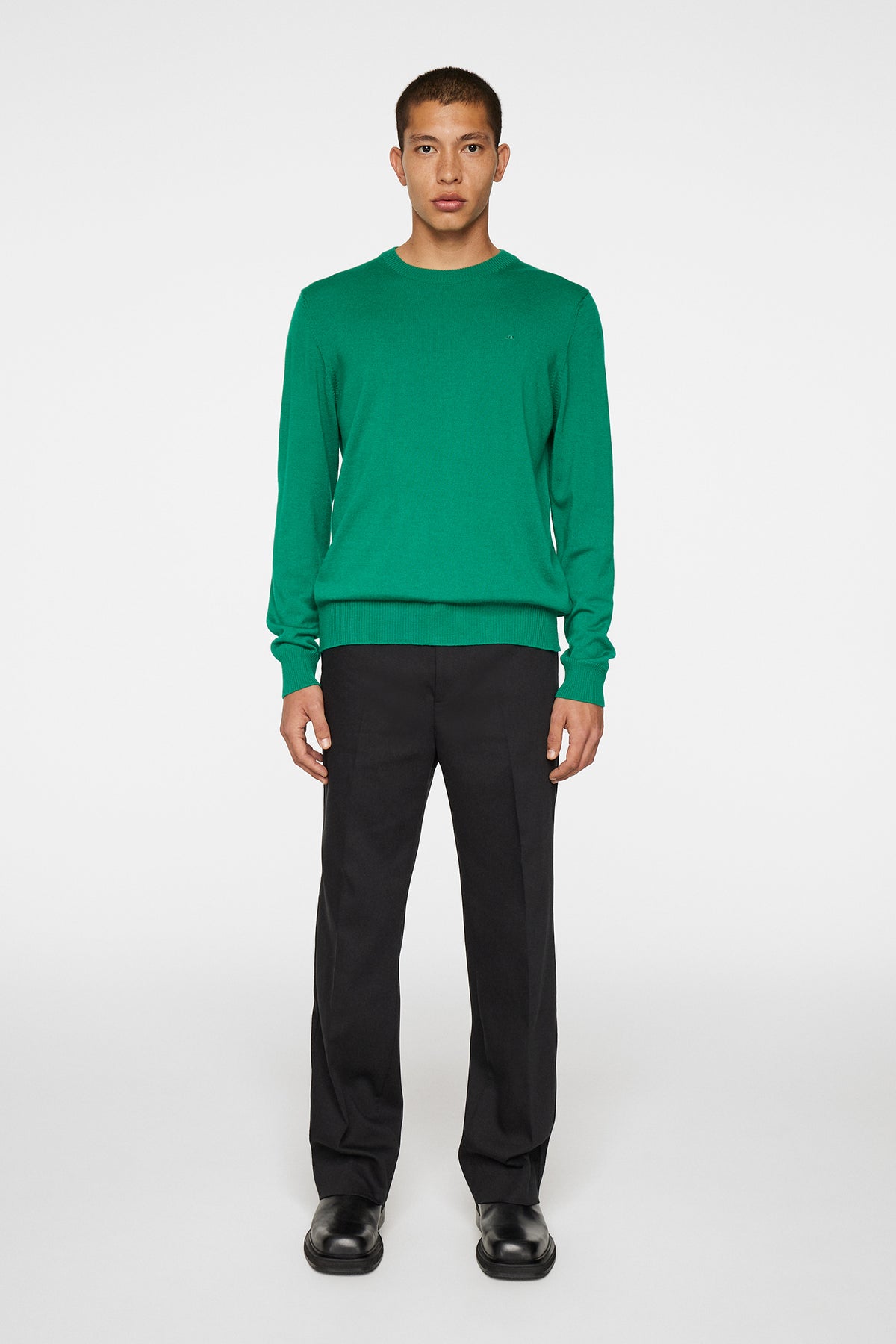 Keane Merino Crew Neck Sweater / Ultramarine Green