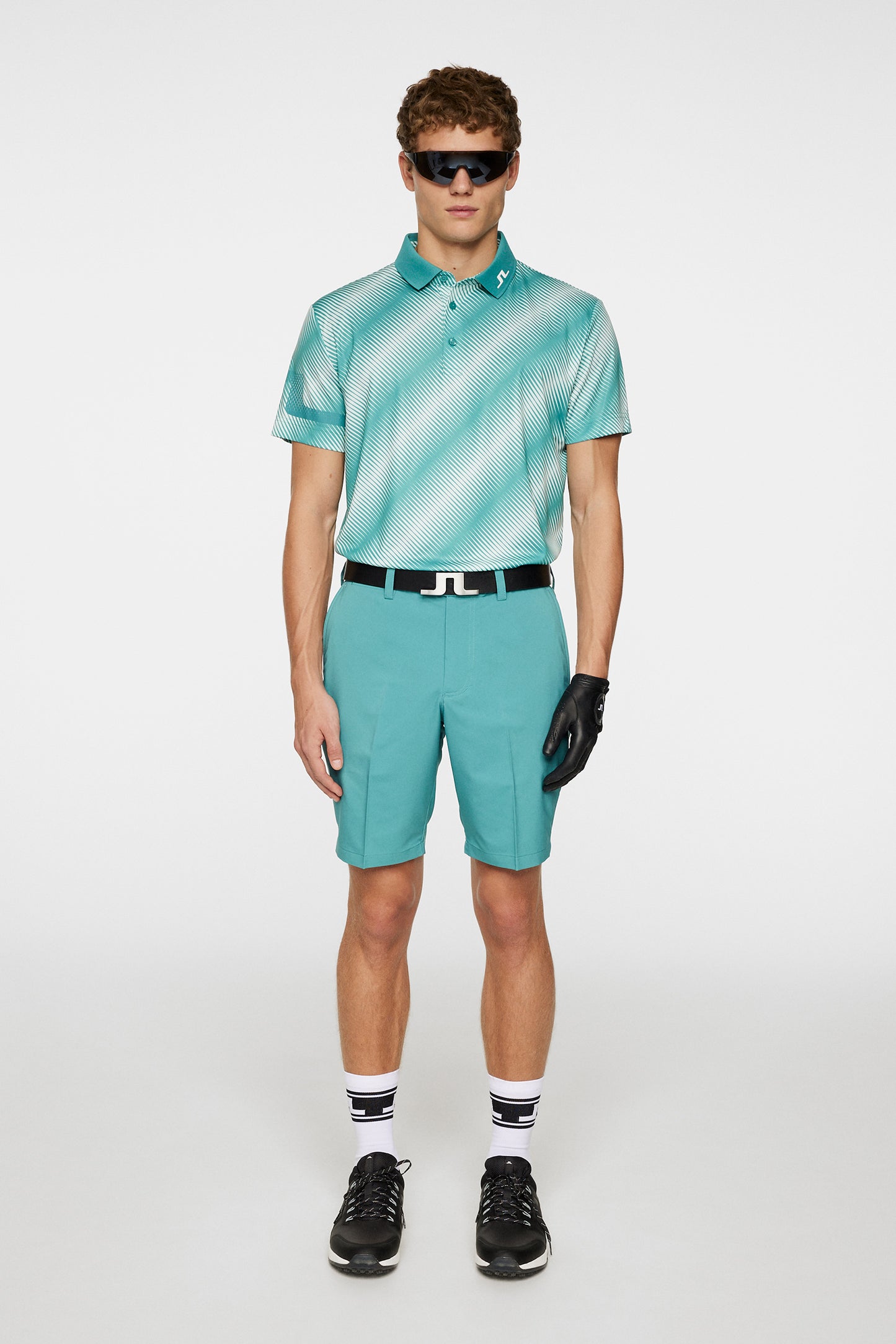 Heath Print Polo / Comb Teal M