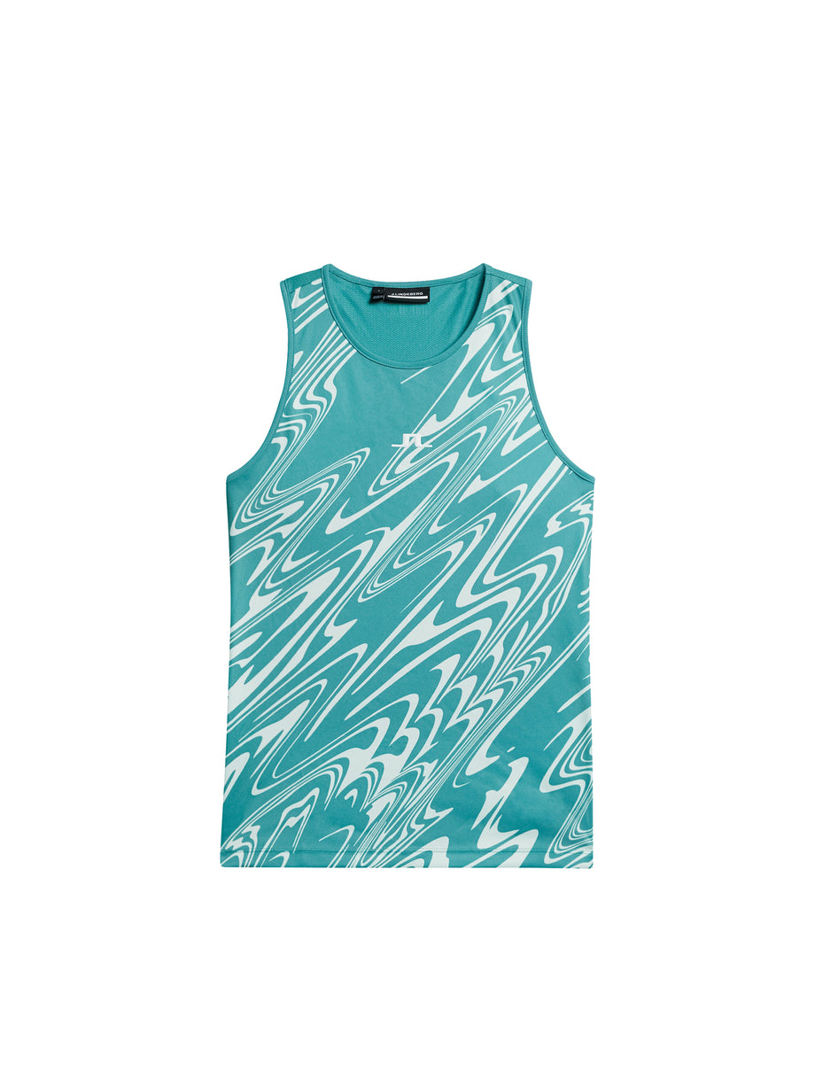 Delia Printed Tank Top / Liquify Teal L