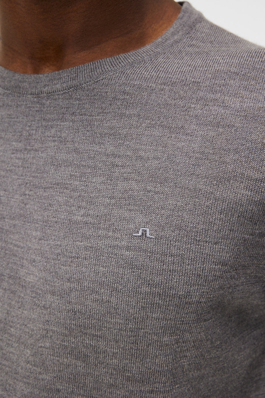 Lyle Merino Crew Neck Sweater / Grey Melange