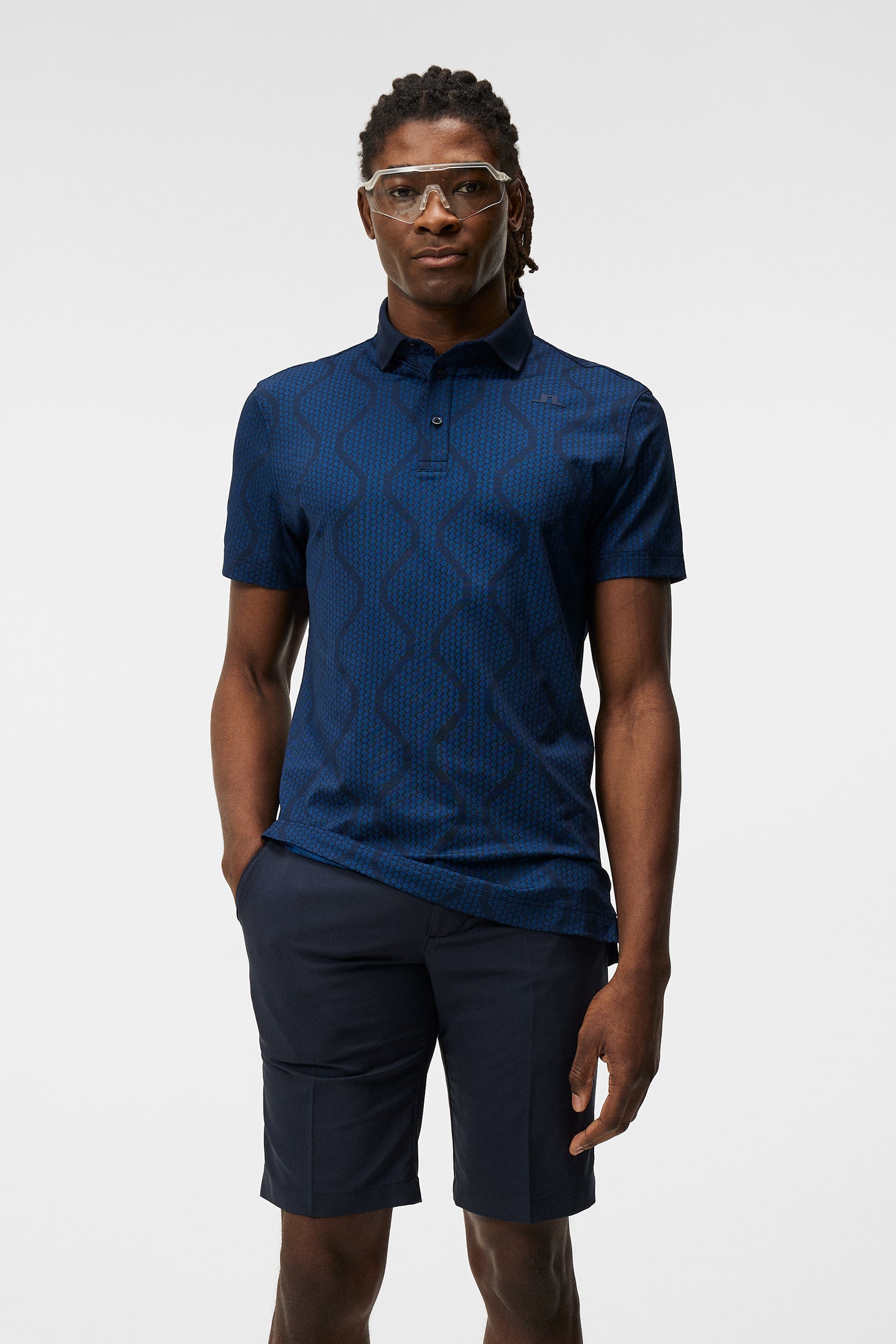 Mat Jacquard Regular Fit Polo / JL Navy – J.Lindeberg