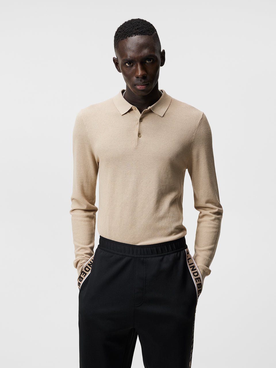 Rowan Mesh Knit LS Polo / Safari Beige