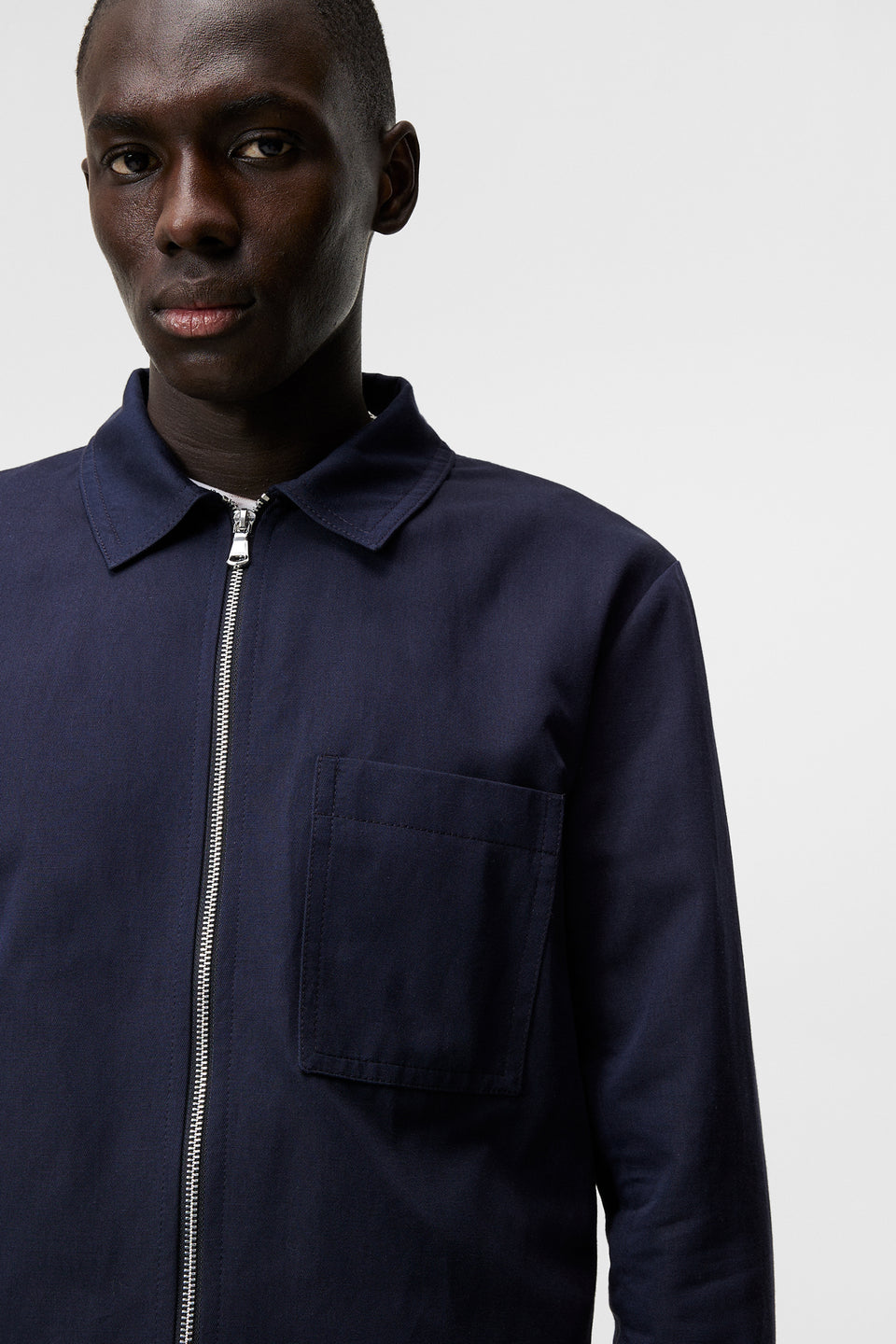 Jason Cotton Linen Overshirt / JL Navy