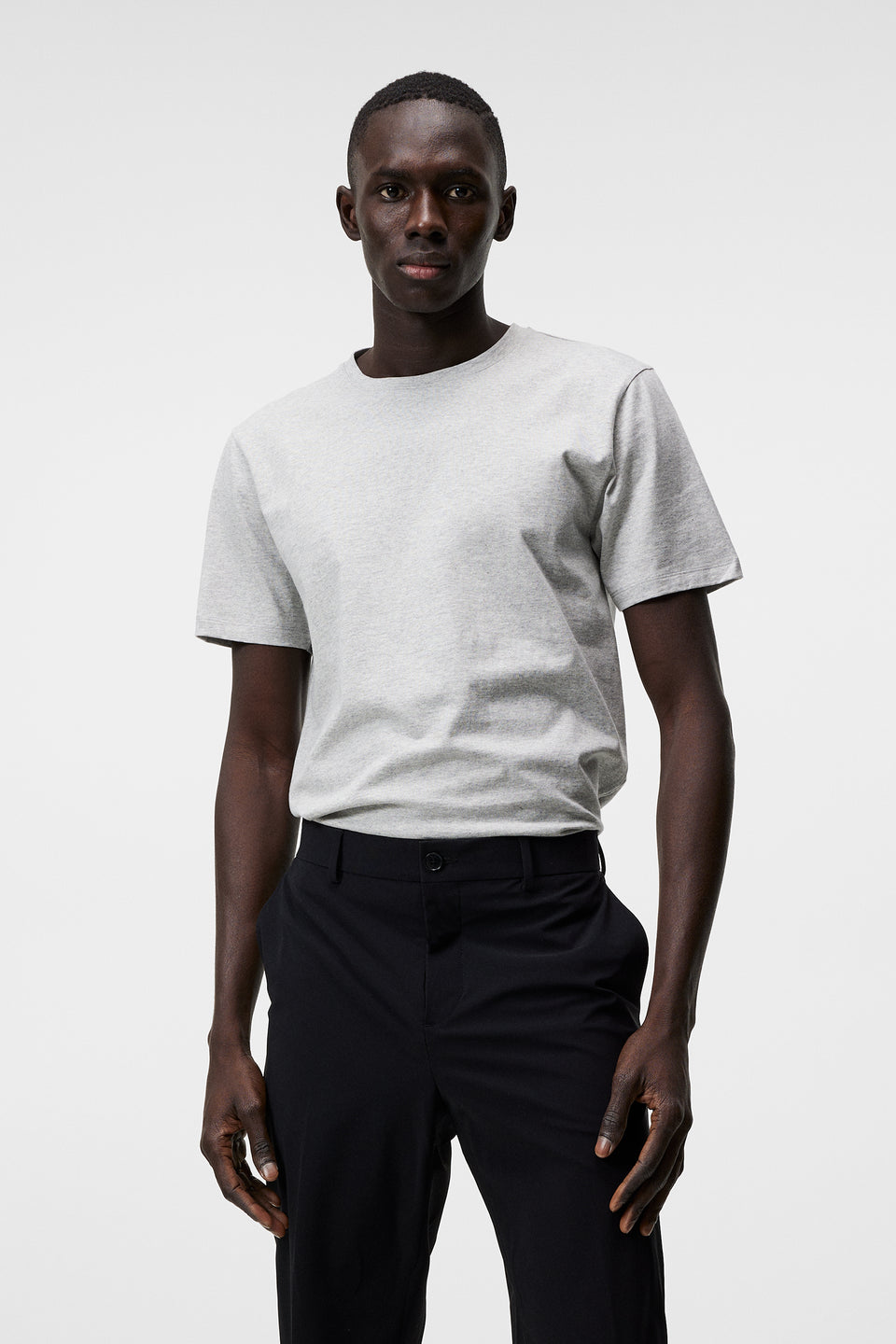 Sid Basic Cotton Tee / Light Grey Melange