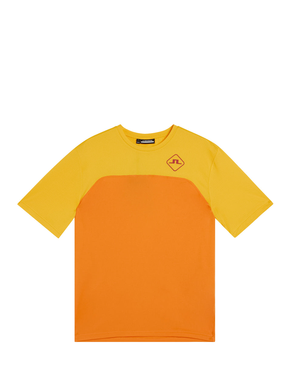 Mesh blocked T-shirt / Russet Orange