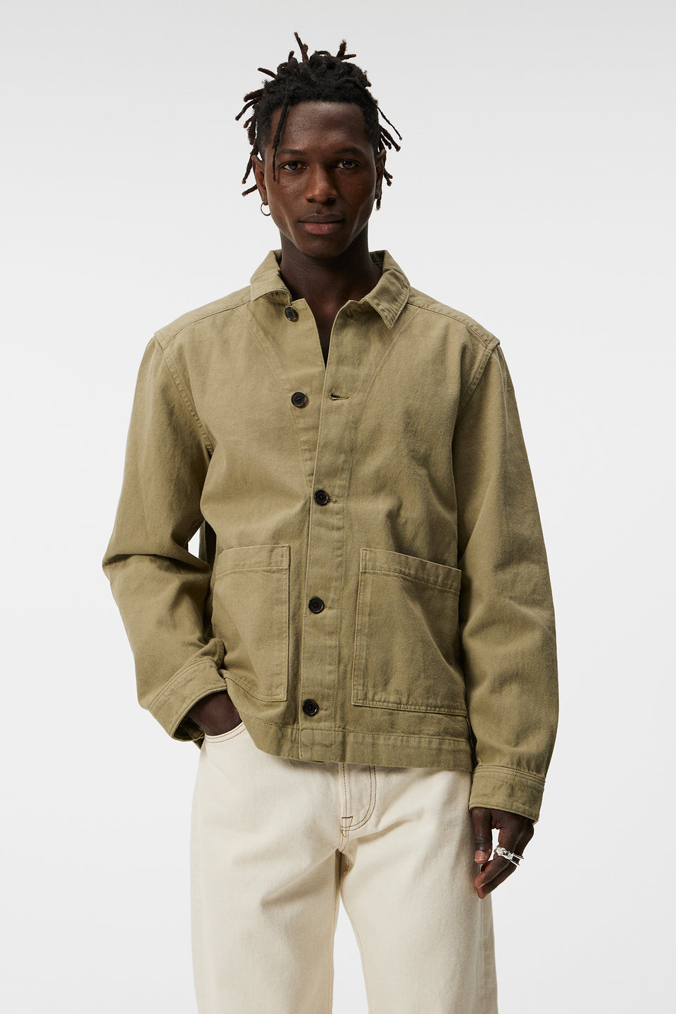 Lando Org twill Overshirt / Aloe