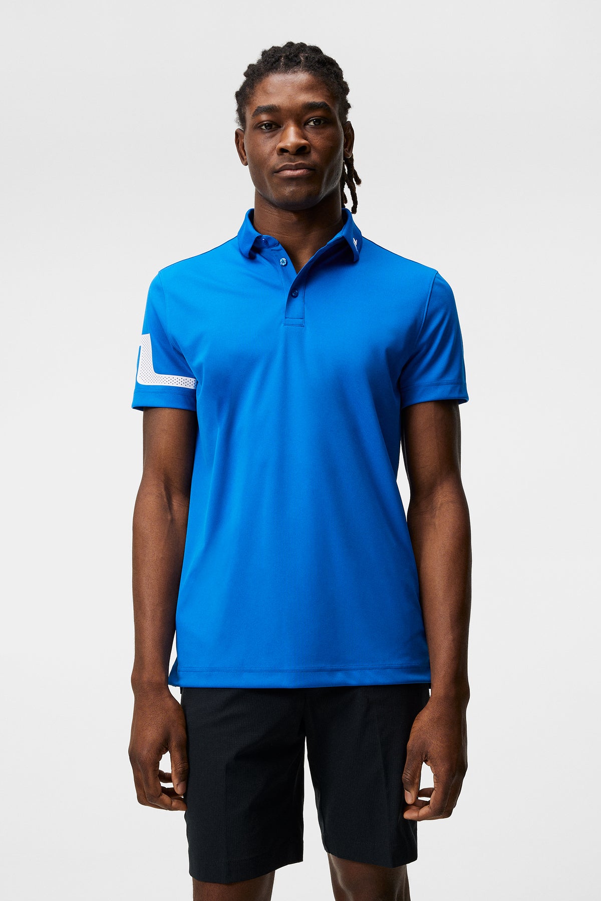 J. LINDEBERG J.Lindeberg - Black Heath Logo Golf Polo Shirt - Men'S -  Polyester for Men