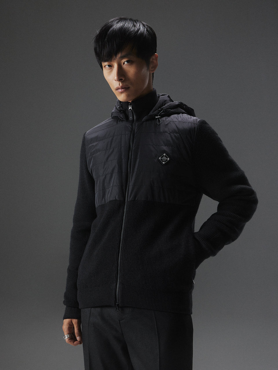 Perry Hybrid Hood Jacket / Black