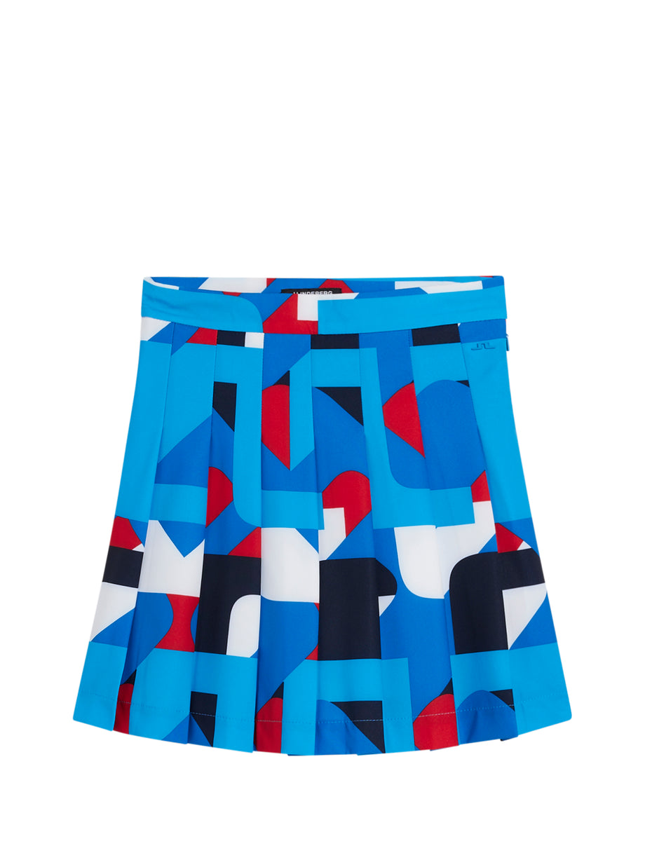 Adina Print Skirt / Brilliant Blue Big Bridge