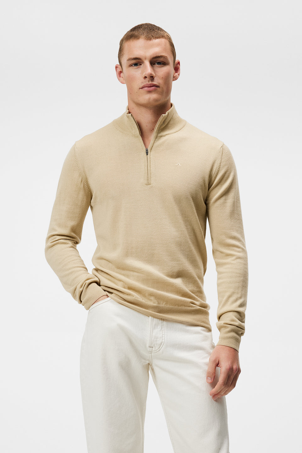 Kiyan Quarter Zip Sweater / Safari Beige