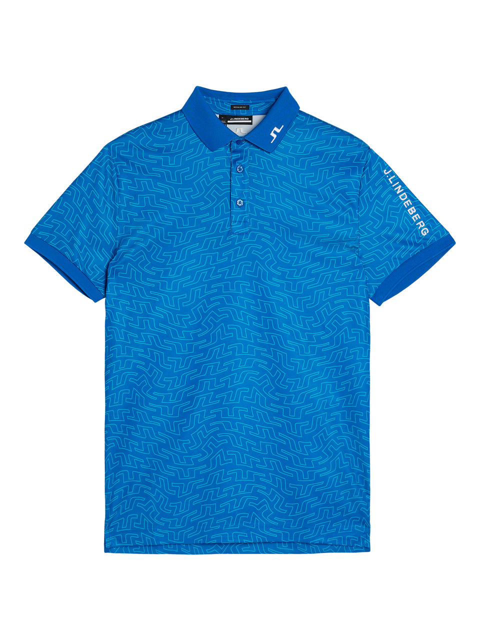 Tour Tech Reg Fit Print Polo / Lapis outline bridge Swirl