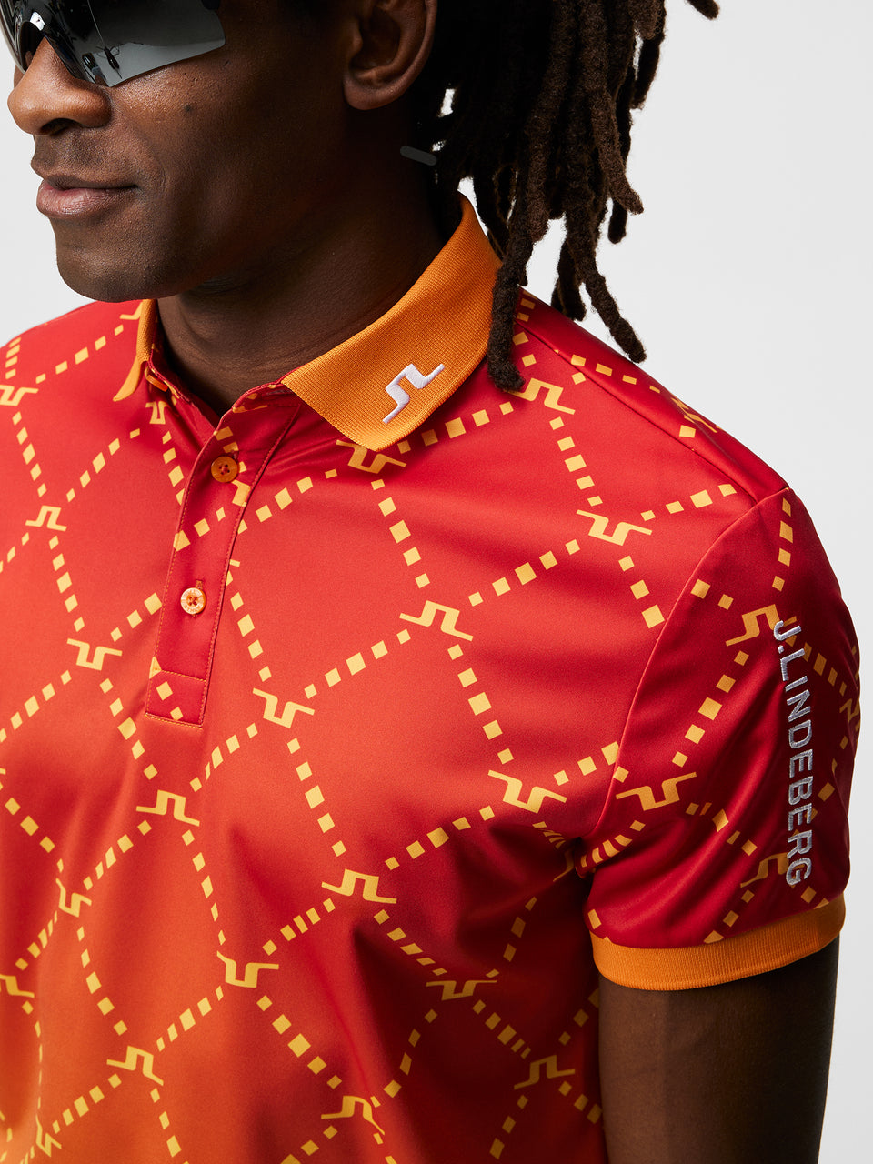 Tour Tech Reg Fit Print Polo / Sunset Fade logo